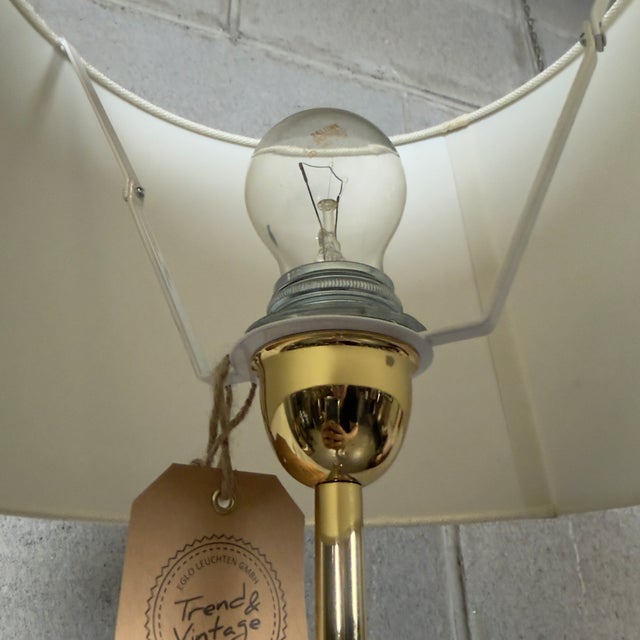 Eglo Floor Lamp in Wood and Brass For Sale - Image 5 of 11