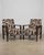 Vintage Hungarian Art Deco Lounge Chairs in Abstract Geometric Pattern Fabric with Wooden Frames, 1930s, Set of 2 For Sale - Image 4 of 4