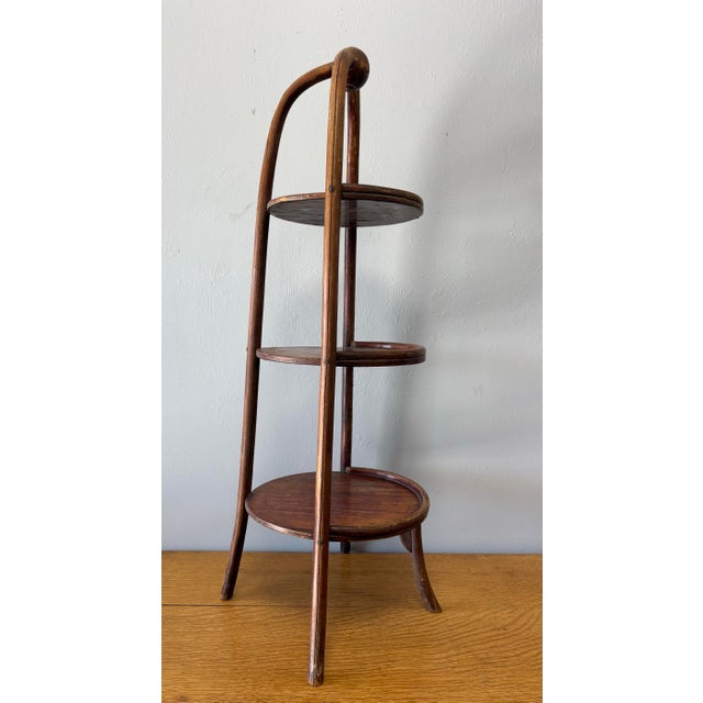 Brown Antique Bentwood Cake or Muffin Tiered Stand For Sale - Image 8 of 10