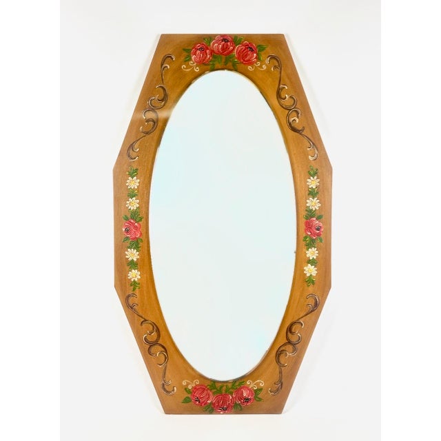 Austrian Hand-Painted Wall Mirror, 1980s For Sale - Image 11 of 11