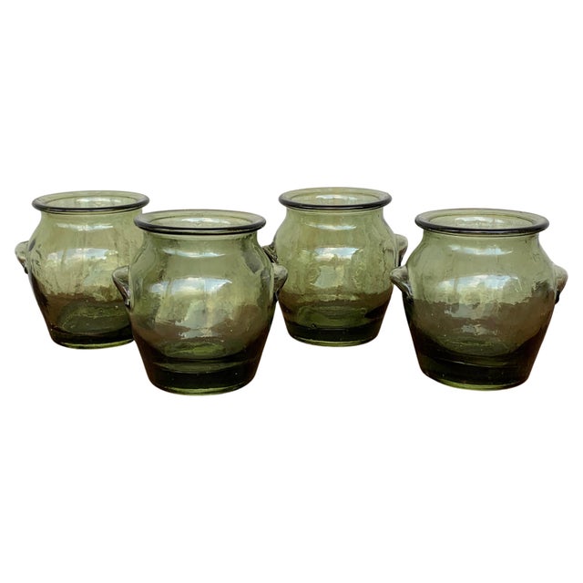 Early 20th Century Green Glass Canister Storage Jars, Spain Flour, Tea, 1960s For Sale - Image 15 of 18