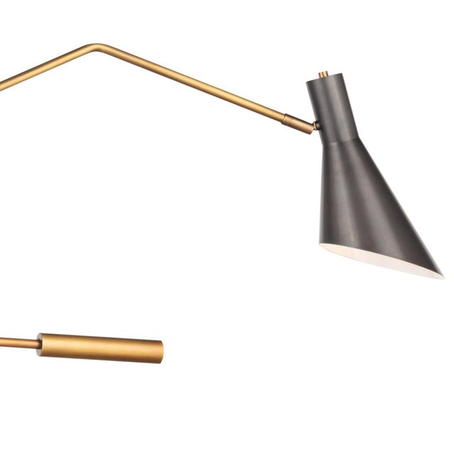 Regina Andrew Spyder Steel Chandelier, Blackened Brass & Natural Brass For Sale - Image 4 of 7