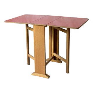 Vintage Red Formica Folding Table, 1980s For Sale
