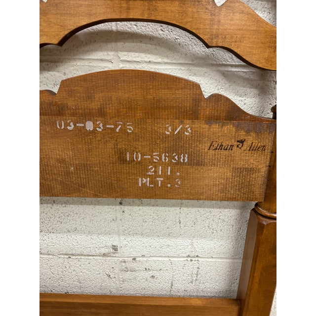 Vintage Ethan Allen Heirloom Nutmeg Maple Twin Size Colonial Style Headboard For Sale - Image 9 of 10