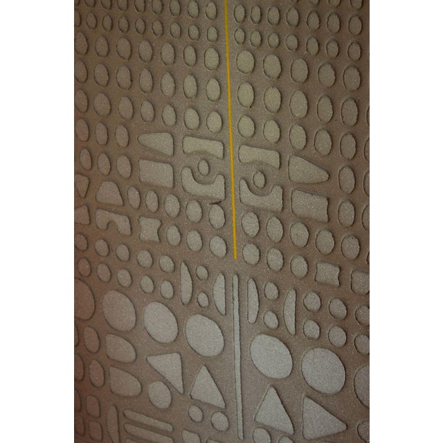 Taupe Unique Large Vintage Maxwell Pochoir Relief Painting by Paul Maxwell, 60" X 48" For Sale - Image 8 of 16