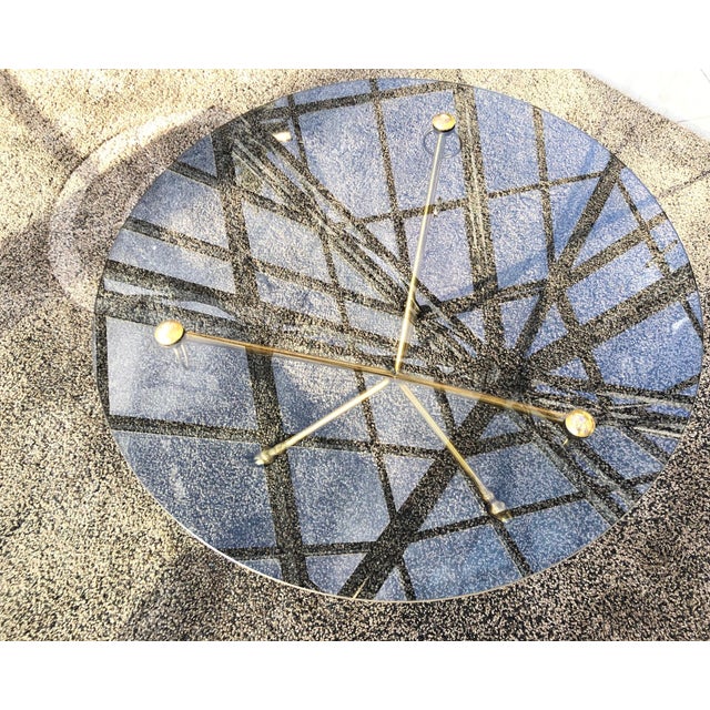 Mid-Century Modern Tripod Glass and Brass Coffee Table, 1970s For Sale - Image 3 of 8