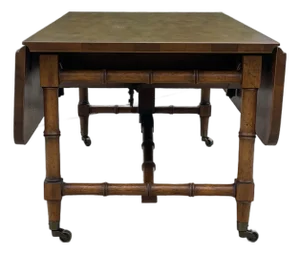 Faux Bamboo Drop Leaf Coffee & Game Table