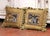 This elegant pair of decorative pillows is crafted with antique 18th Century French Aubusson tapestry fragments, and...