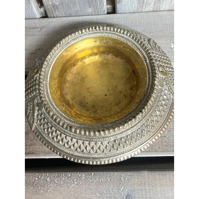 Indian 19th Century Indian Brass Repurposed Slave Anklet Dish / Ashtray For Sale - Image 3 of 8
