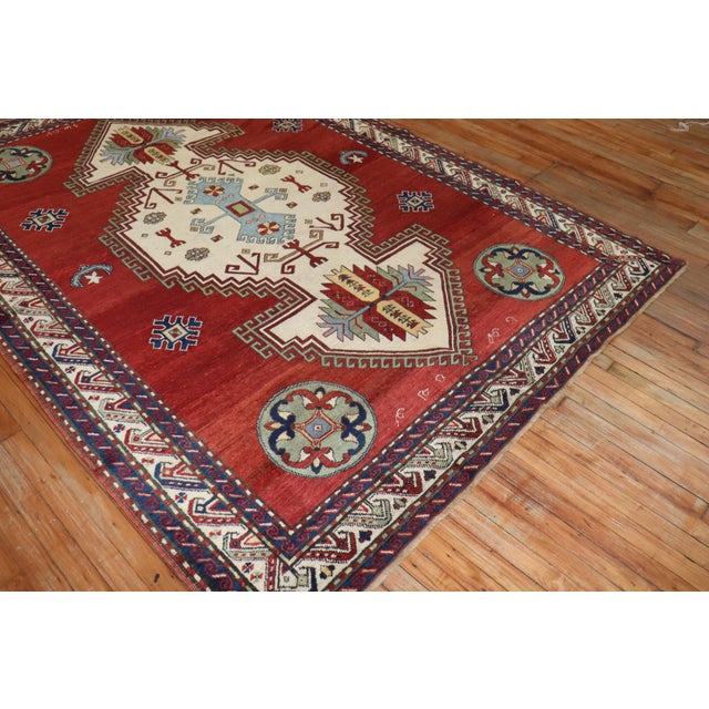 Mid 20th Century Madder Red Armenian Antique Rug, Dated 1940 - 6'5" x 9'1" For Sale - Image 5 of 18