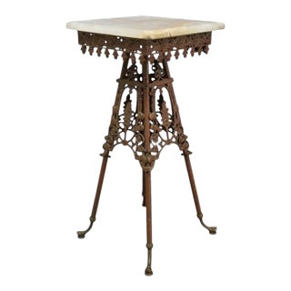 Aesthetic Movement Brass & Onyx Plant Stand C1880 For Sale
