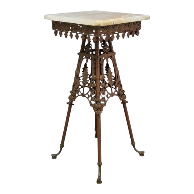 Aesthetic Movement Brass & Onyx Plant Stand C1880 For Sale