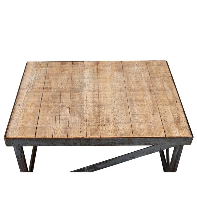 French Vintage Industrial Style Side Table For Sale - Image 3 of 5