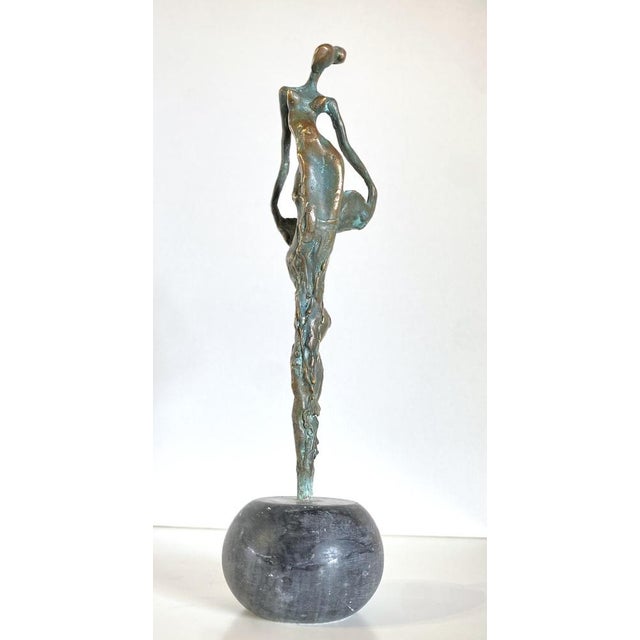 Early 21st Century Dancer Patinated Bronze on Grey Marble by Gyunay Aliev For Sale - Image 5 of 5