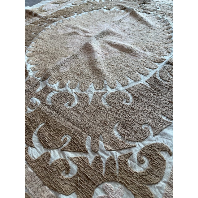 Central Asian Suzani Wall Hanging Decor — 4'4'' X 4'7'' For Sale In New York - Image 6 of 7