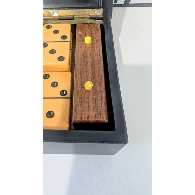 Plastic Couroc of Monterey California Rare Rose Bowl Dominos Set For Sale - Image 7 of 7