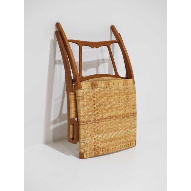 JH512 Folding Chair in Rattan and Oak by Hans J. Wegner for Johannes Hansen, Denmark, 1950s For Sale - Image 6 of 18