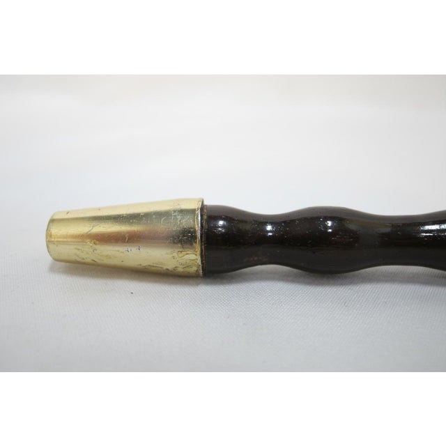 Gold Victorian Wood Floral Chased Gold Plated Knob Children's Walking Stick Cane For Sale - Image 8 of 8