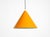 Original 1970s orange metal pendant lamp, model "billiard." manufacturer: louis poulsen. Made in denmark. Features the...