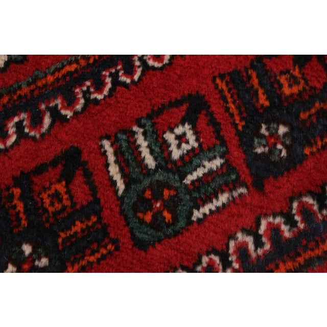 1980s 1980s Semi Vintage Tribal Red Wool Rug - 6′5″ × 9′7″ For Sale - Image 5 of 9