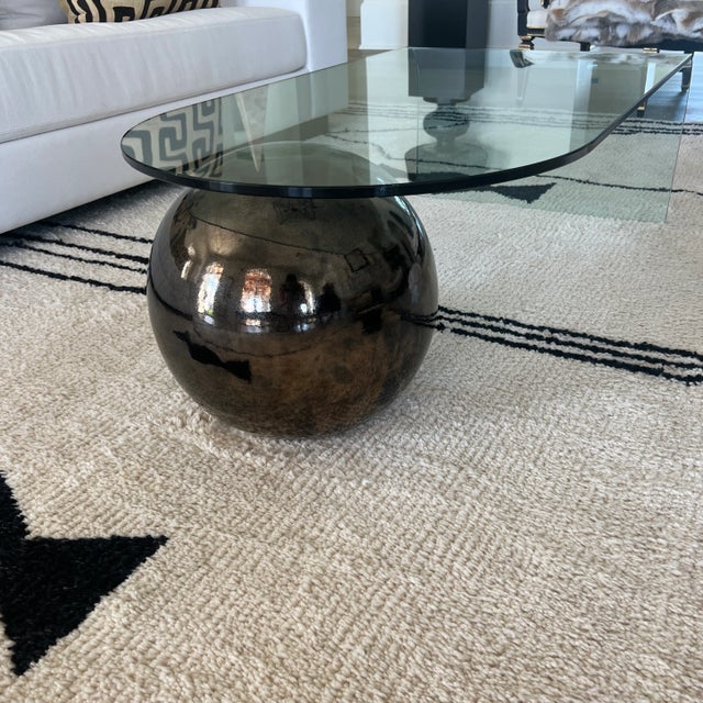 Massimo Vignelli 1980s Postmodern Glass and Ball Coffee Table in Massimo Vignelli Style For Sale - Image 4 of 9