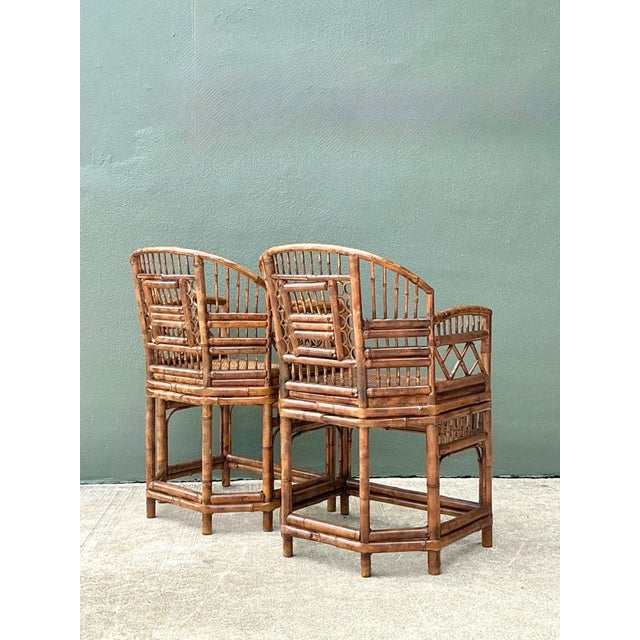 English Vintage Brighton Pavillion Rattan Chairs - A Pair For Sale - Image 3 of 18