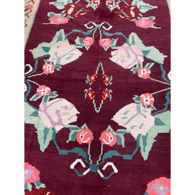 1960s, Handmade Antique Romanian Bessarabian Kilim 6.8' X 10' For Sale - Image 4 of 12