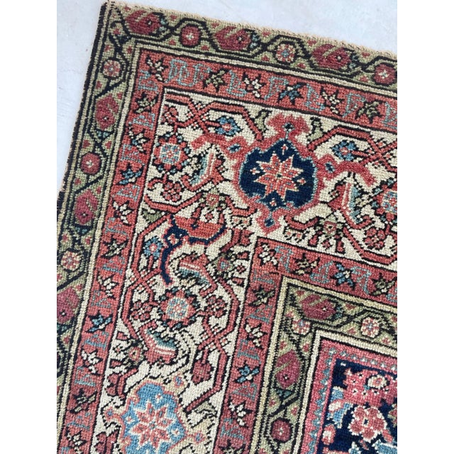 Lattice Pattern Antique Feraghan Rug - 10.2 X 12.10 For Sale - Image 9 of 12