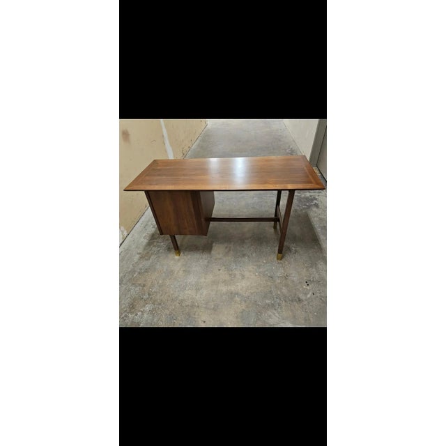 Brown 1970s Founders Style Writing Desk For Sale - Image 8 of 11