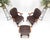 Brown Leather Chesterfield Backs & Seat Carved Walnut Armchairs Fireside Chairs For Sale - Image 11 of 13