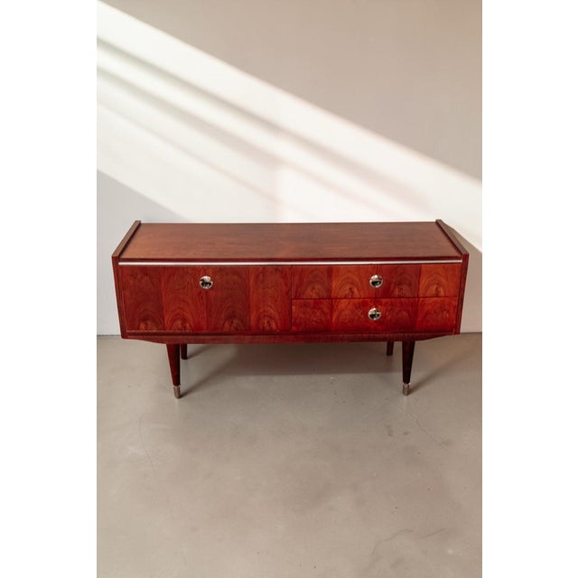 Mid-Century Indonesian Rosewood Veneer and Chrome Lowboard Dresser, 1960s For Sale - Image 11 of 11