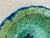 Edgecomb Pottery handmade ceramic dish/bowl. Has a crystalline starburst glaze in beachy, aqua blues and greens.