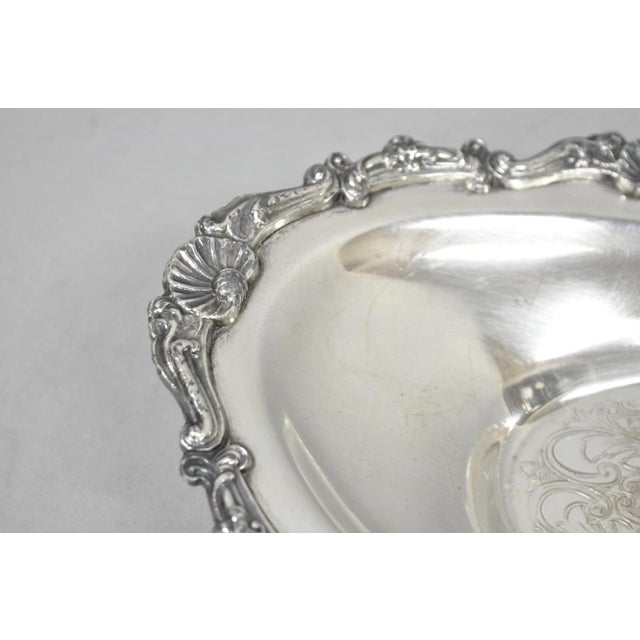 Vintage Victorian Style Silver Plated Oval 13.5" Trinket Serving Dish (B) For Sale In Philadelphia - Image 6 of 16
