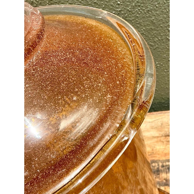 Amber Vintage Murano Vietri Amber Glass Apothecary Jars - Pair For Sale - Image 8 of 12