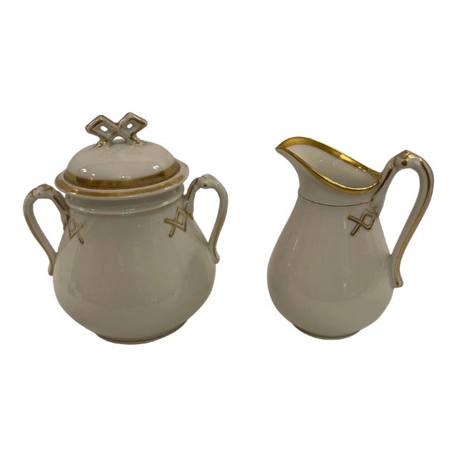 Mid 19th Century Old Paris Limoges Sugar & Creamer Set For Sale