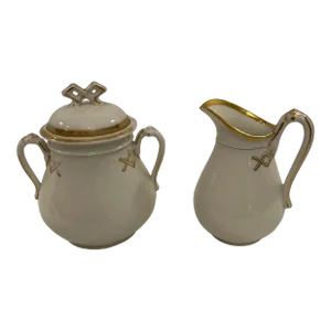 Mid 19th Century Old Paris Limoges Sugar & Creamer Set