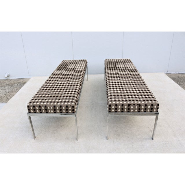 Green Mid-Century Modern Style Large Rectangular Cambridge Metal Bench by Cumberland For Sale - Image 8 of 12