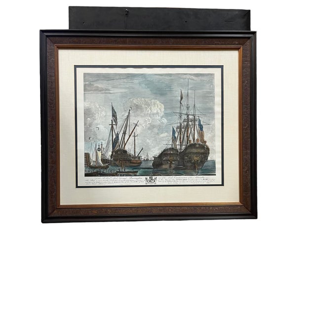 A Pair of Mid 19th Century Engravings, "His Majesty's Ships " Engraver's John Boydell & Samuel Seymour For Sale - Image 4 of 12