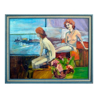 "Looking Out the Window" - Bay Area Figurative Landscape by Patricia Gren Hayes For Sale
