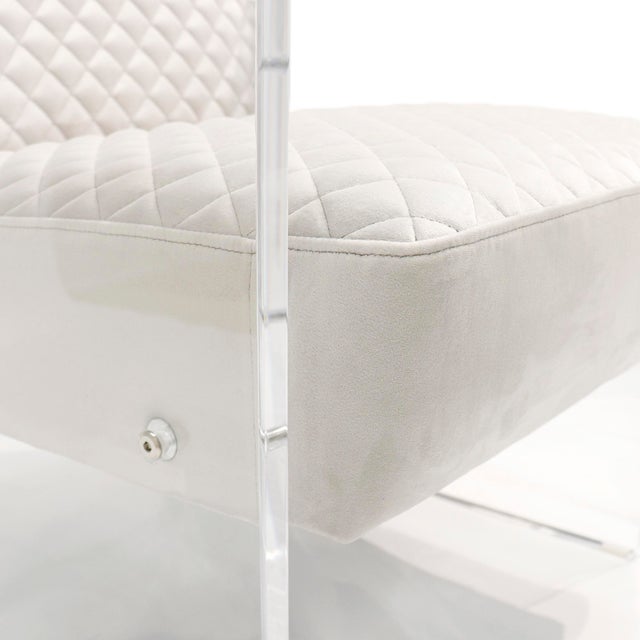Pasargad Home Tribecca Acrylic and Velvet Accent Chair, Ivory For Sale In New York - Image 6 of 6