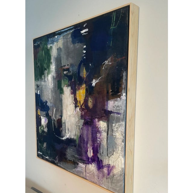 Large Contemporary Abstract Expressionist Painting in Jewel Tones "Resolution" by Michele Zuzalek For Sale - Image 4 of 11
