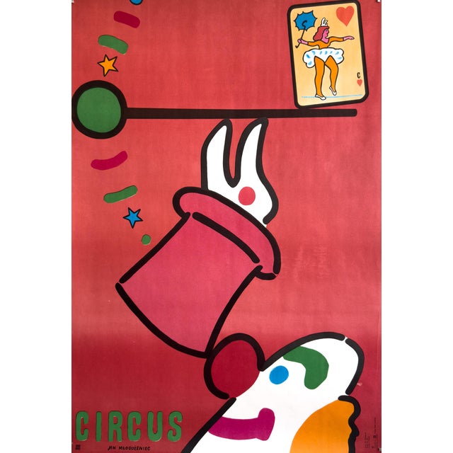 Vintage Circus Poster by Jan Młodożeniec, 1975 For Sale