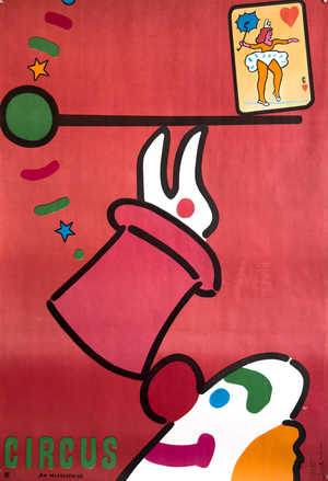 Vintage Circus Poster by Jan Młodożeniec, 1975