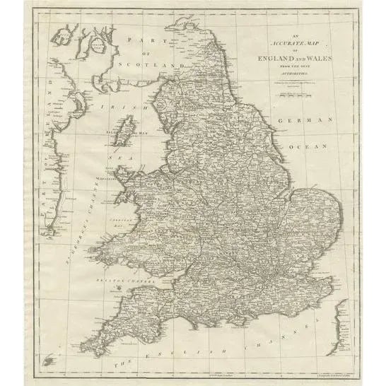 Large Antique Map of England and Wales, 1805 For Sale - Image 6 of 6