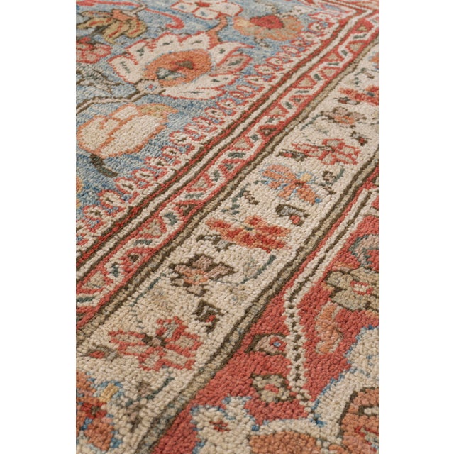 Textile Vintage Circa 1960 Blue Lightly Distressed Sultanabad Hand Woven Rug 9ft 1in X 11ft 6in For Sale - Image 7 of 18