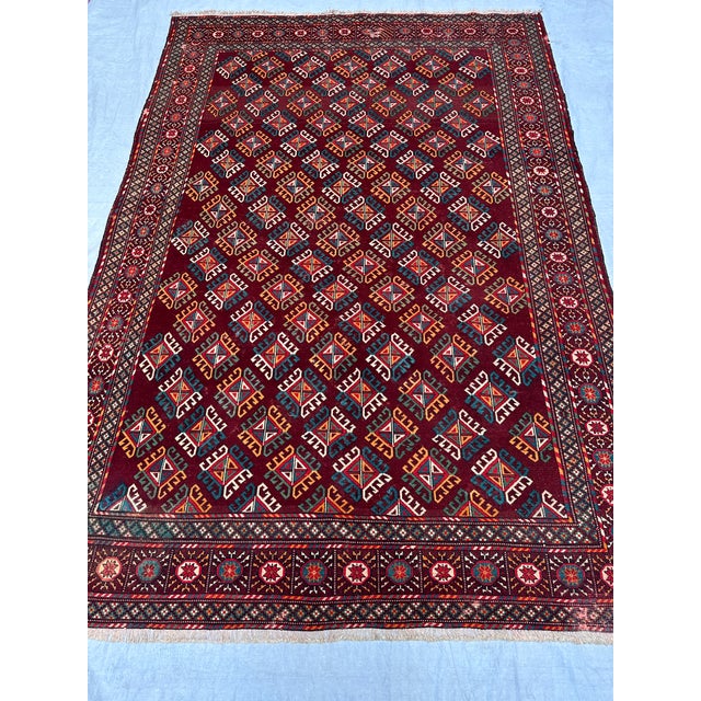 Tribal Antique Beshir Hand-Knotted Wool Rug - 8'8" X 6'3" For Sale - Image 3 of 16