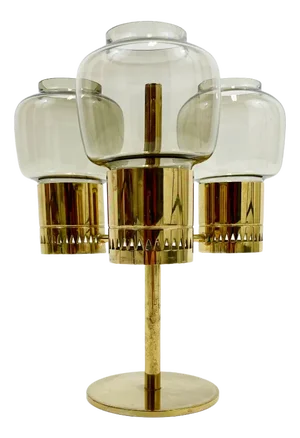 Brass L-67 Candleholder by Hans-Agne Jakobsson, 1960s