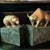 Mid-Century Modern 1980’s Bull & Bear Market Brass & Marble Bookends- Set of 2 For Sale - Image 3 of 4