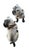 A charming pair of large English porcelain pug dog figures dating to the early 20th century. Each figure is expressively...