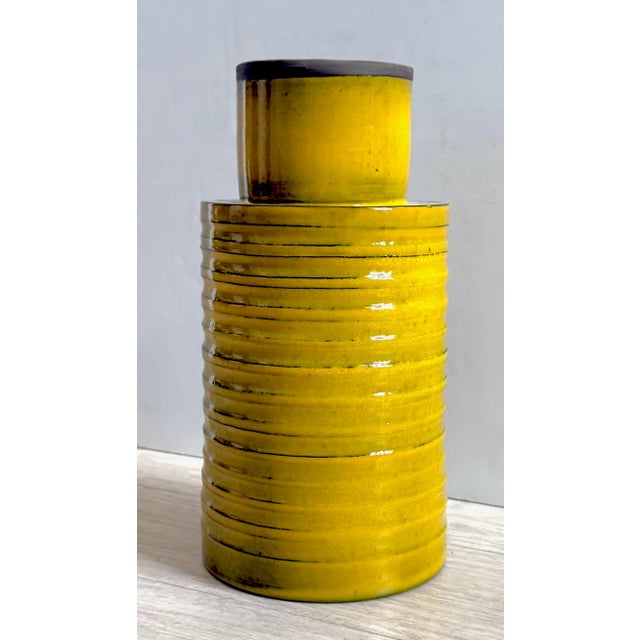 Circa 2018 Elisa De Marchi and Roberto Casagrande Picta Contemporary Italian Yellow Glazed Ceramic Vase For Sale - Image 4 of 14
